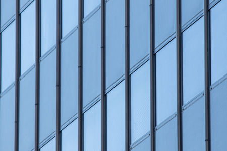 Office window view of business buildingの写真素材