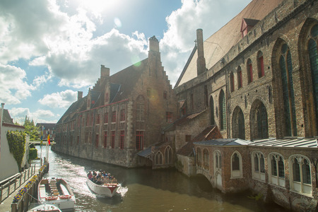 BRUGES,BELGIUM-April 25,2017:Bruges belgium architecture and nature 
 landmark in Belgium.のeditorial素材