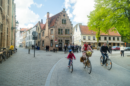 BRUGES,BELGIUM-April 25,2017:Bruges belgium architecture and nature 
 landmark in Belgium.のeditorial素材