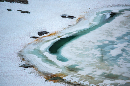 Ice lake in summer time in Switzerland.の写真素材