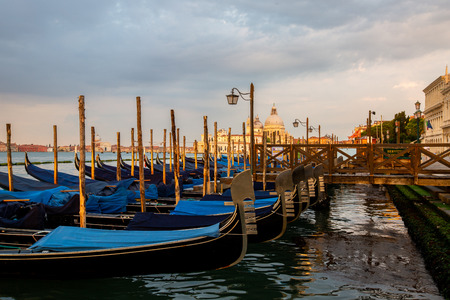 Gondola service boat traditional in Venice ,Italy.のeditorial素材