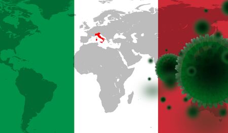 Corona virus symptoms or Covid - 19 dangerous in Italyの写真素材