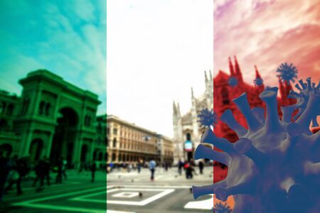 Covid-19 virus disease around Milan ,Italyの写真素材