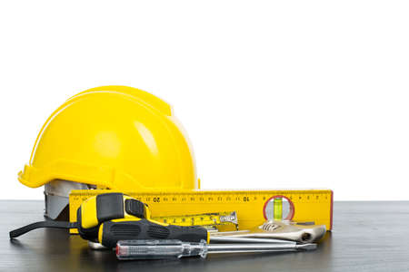 Different construction tools for your home and renovation on wooden board maintenance and repairの写真素材
