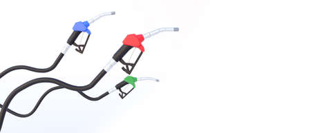 3D rendering copare between electric versus gasoline car with concept oil and new fuel energy....