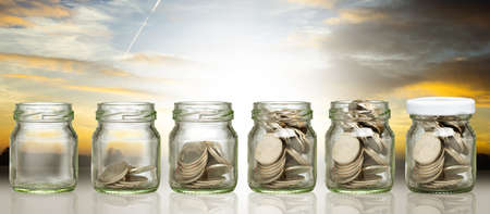 Stack saving money for investment your business.Growing step up for success wealth.Retirement concept earning profit.Account balance your life.の写真素材