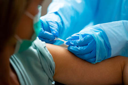 Medicare doctor holding stethoscope for support patient person in hospital.の写真素材
