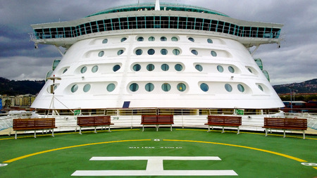 Helicopter deck of a cruise shipのeditorial素材