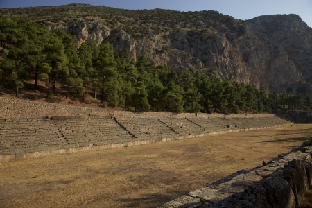 The Stadium at Delphi where events were held  Among the beautiful mountains  の写真素材