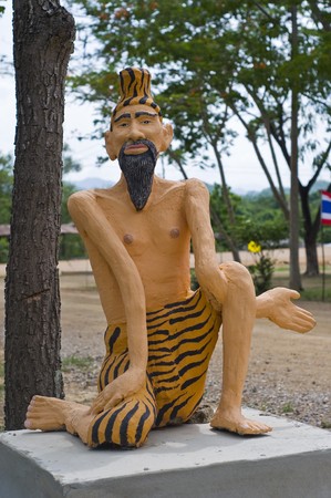 ascetic exercises , in Thai templeの写真素材