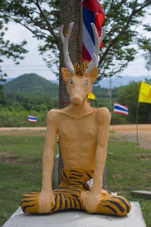 ascetic exercises , in Thai templeの写真素材