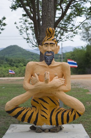 ascetic exercises , in Thai templeの写真素材