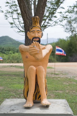ascetic exercises , in Thai templeの写真素材