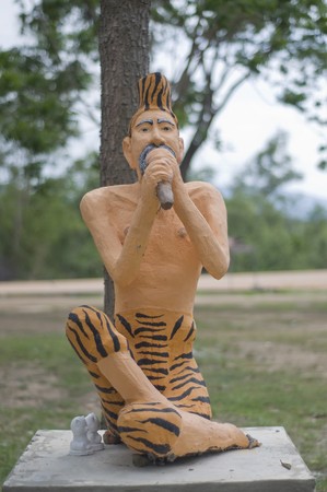 ascetic exercises , in Thai templeの写真素材