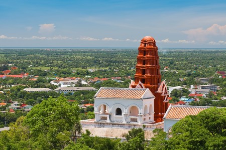 Thai pagoda on the hillの写真素材