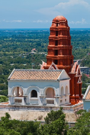 Thai temple on the hill,Thailandの写真素材