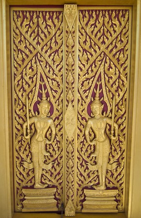 Thai temple  doorの写真素材
