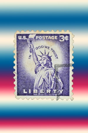 This is Vintage 1954 US Postage Stamp Statue of Liberty の写真素材