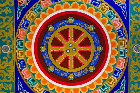 chinese temple ceiling in Thailand,Kammalawat Dragon templeの写真素材