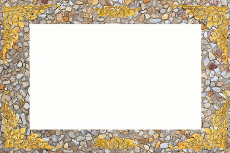 isoladed Thai painting on stone wall frameの写真素材