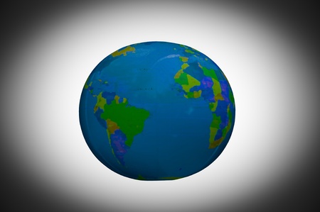 earth model isolated on white backgroundの写真素材