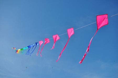 CHA-AM - MARCH 9: Colorful of kites in the 12th Thailand International Kite Festival on March 9, 2012 in Naresuan Camp, Cha-am, Thailand. のeditorial素材