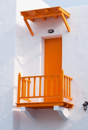 the yellow vintage windows in Greek Styleの写真素材