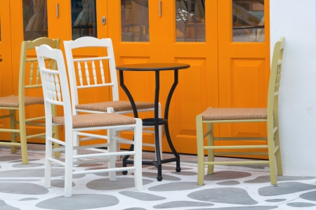 chairs in a coffee shopの写真素材