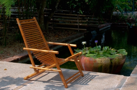 relaxe chair in the gardenの写真素材