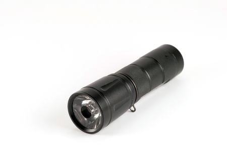 black flashlight on white backgroundの写真素材
