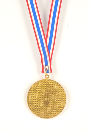 gold medal on white backgroundの写真素材