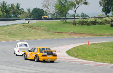 Nakhon Ratchasima, Thailand - March 9th:Unidentified car racing competitors during the "Thailand circuit 2013  " at Bonanza speedway on March 9th, 2013 in Nakhon Ratchasima, Thailand. のeditorial素材