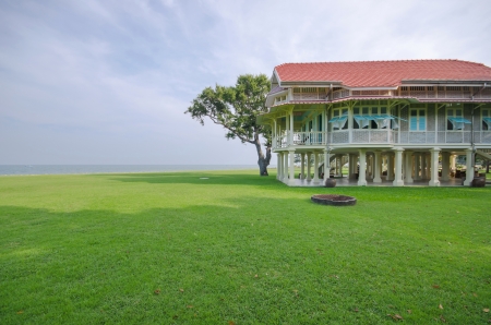 ancient house in Maruek Kathayawan Palace of Thai King Rama 6th, Petchaburi Thailandのeditorial素材