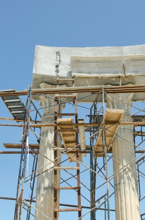 new house construction in greek styleの写真素材