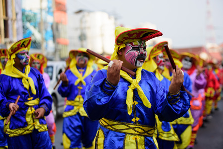 HUA HIN, THAILAND : February 18th,2015 - The colorful on children faces in Chinese new  year and...