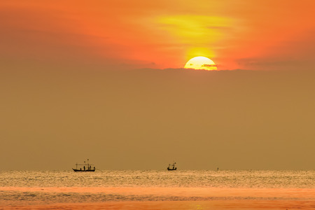 sunrise in tropical sea at Hua Hin Thailand in the morningの写真素材