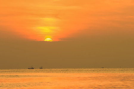 sunrise in tropical sea at Hua Hin Thailand in the morningの写真素材