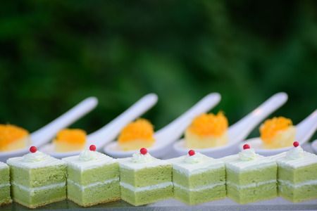 Wedding sweets bar with cakeの写真素材