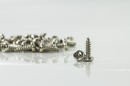 Screws isolated on white backgroundの写真素材