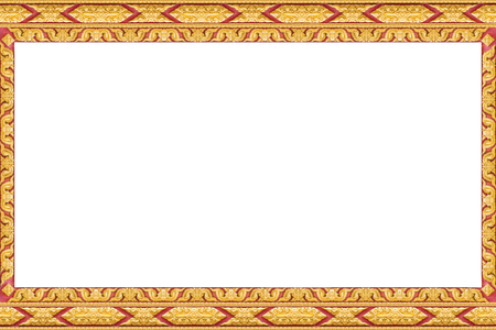 Frame of Thai ancient art, Isolated on white background, Public artの写真素材