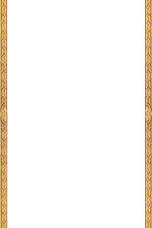 Frame of Thai ancient art, Isolated on white background, Public artの写真素材