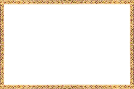 Frame of Thai ancient art, Isolated on white background, Public artの写真素材