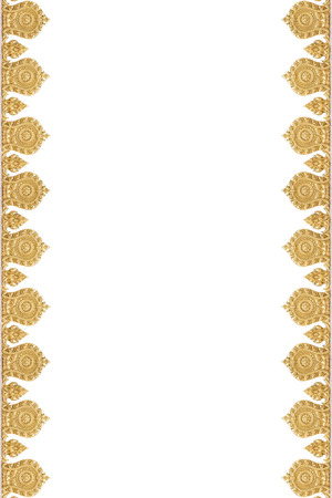 Frame of Thai ancient art, Isolated on white background, Public artの写真素材