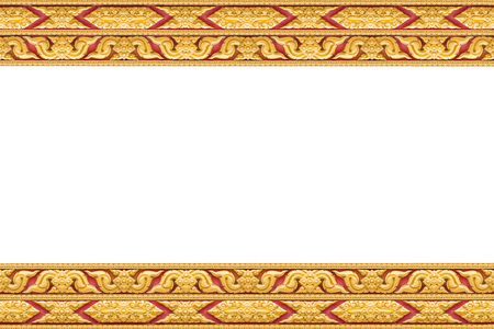 Frame of Thai ancient art, Isolated on white background, Public artの写真素材