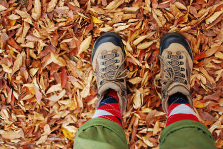 mountain climbing in autumn