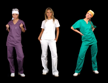 Pretty young female surgeon posing in uniformの写真素材