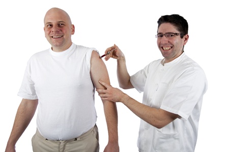 Doctor vaccinating a patient with injection の写真素材