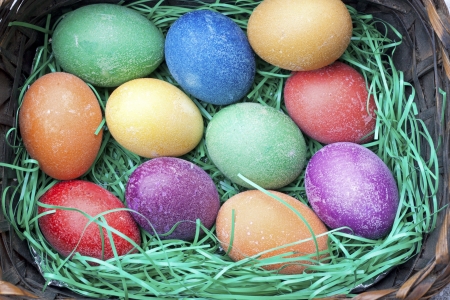 Beautifully decorated Easter eggsの写真素材