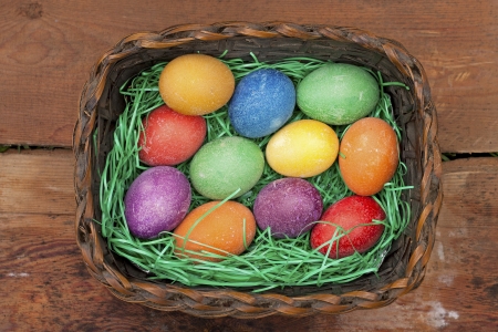 Beautifully decorated Easter eggsの写真素材