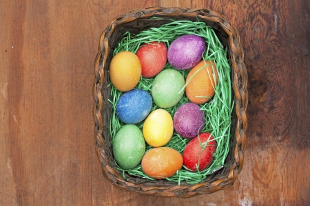 Beautifully decorated Easter eggsの写真素材
